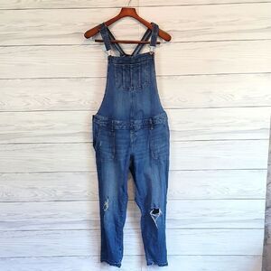 Indigo Blue Ankle Denim Women's Maternity Overalls Size L